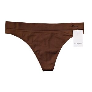 Le Mystere 8817 Seamless Comfort‎ Thong Large Bronzite Brown NWT